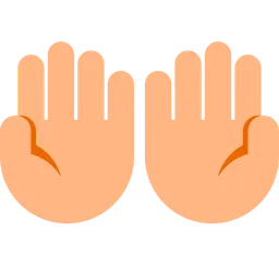 Palms Up Together: Medium-Light Skin Tone — Toss Face