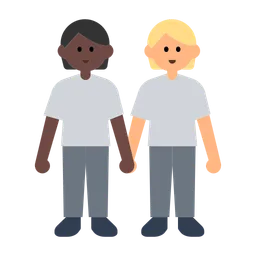 People Holding Hands: Dark Skin Tone, Medium-Light Skin Tone — Toss Face
