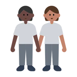 People Holding Hands: Dark Skin Tone, Medium Skin Tone — Toss Face