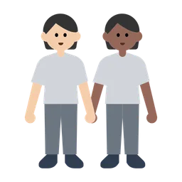 People Holding Hands: Light Skin Tone, Medium-Dark Skin Tone — Toss Face