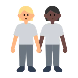 People Holding Hands: Medium-Light Skin Tone, Dark Skin Tone — Toss Face