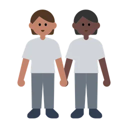 People Holding Hands: Medium Skin Tone, Dark Skin Tone — Toss Face