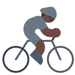 Person Biking: Dark Skin Tone — Toss Face
