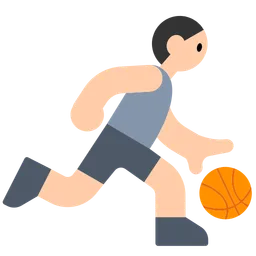 Person Bouncing Ball: Light Skin Tone — Toss Face