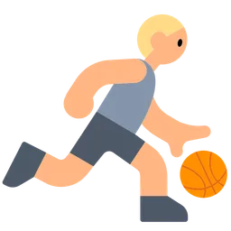 Person Bouncing Ball: Medium-Light Skin Tone — Toss Face