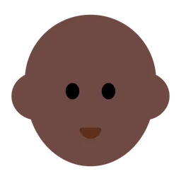 Person: Dark Skin Tone, Bald — Toss Face