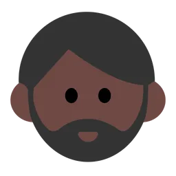 Person: Dark Skin Tone, Beard — Toss Face