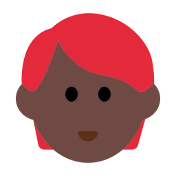 Person: Dark Skin Tone, Red Hair — Toss Face