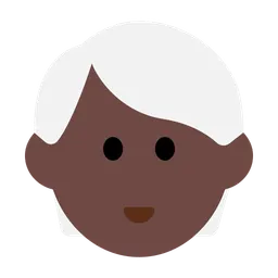 Person: Dark Skin Tone, White Hair — Toss Face