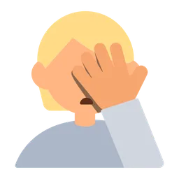 Person Facepalming: Medium-Light Skin Tone — Toss Face