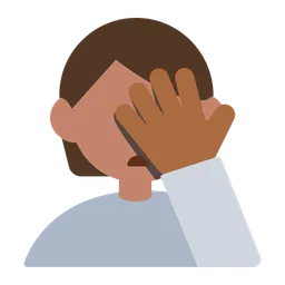 Person Facepalming: Medium Skin Tone — Toss Face