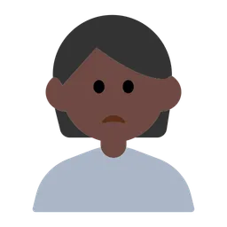 Person Frowning: Dark Skin Tone — Toss Face