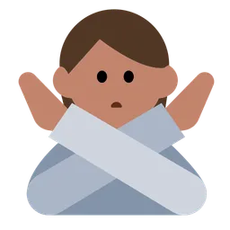 Person Gesturing No: Medium Skin Tone — Toss Face