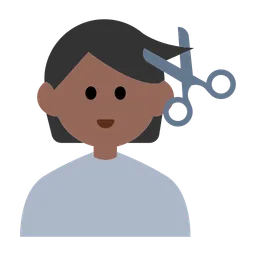 Person Getting Haircut: Medium-Dark Skin Tone — Toss Face