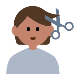 Person Getting Haircut: Medium Skin Tone — Toss Face