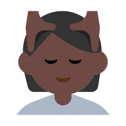 Person Getting Massage: Dark Skin Tone — Toss Face