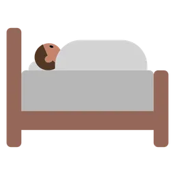 Person in Bed: Medium Skin Tone — Toss Face