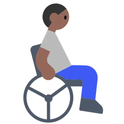 Person in Manual Wheelchair: Medium-Dark Skin Tone — Toss Face