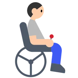 Person in Motorized Wheelchair: Light Skin Tone — Toss Face