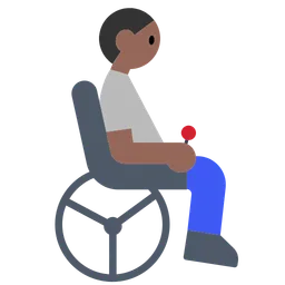 Person in Motorized Wheelchair: Medium-Dark Skin Tone — Toss Face