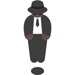 Person in Suit Levitating: Dark Skin Tone — Toss Face
