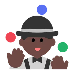 Person Juggling: Dark Skin Tone — Toss Face