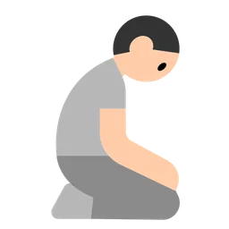 Person Kneeling: Light Skin Tone — Toss Face