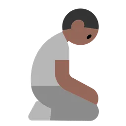 Person Kneeling: Medium-Dark Skin Tone — Toss Face