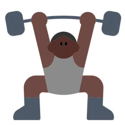 Person Lifting Weights: Dark Skin Tone — Toss Face