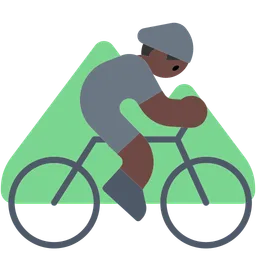 Person Mountain Biking: Dark Skin Tone — Toss Face