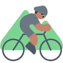 Person Mountain Biking: Medium Skin Tone — Toss Face