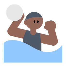 Person Playing Water Polo: Medium-Dark Skin Tone — Toss Face