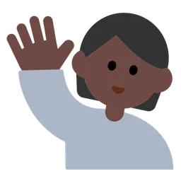 Person Raising Hand: Dark Skin Tone — Toss Face