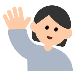 Person Raising Hand: Light Skin Tone — Toss Face