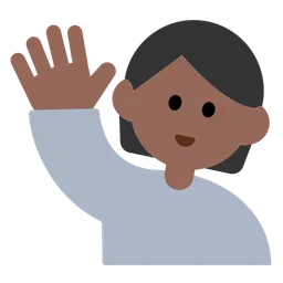 Person Raising Hand: Medium-Dark Skin Tone — Toss Face