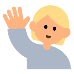 Person Raising Hand: Medium-Light Skin Tone — Toss Face