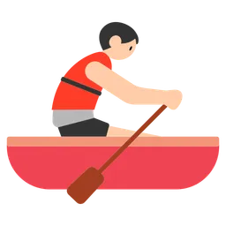 Person Rowing Boat: Light Skin Tone — Toss Face