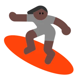 Person Surfing: Dark Skin Tone — Toss Face