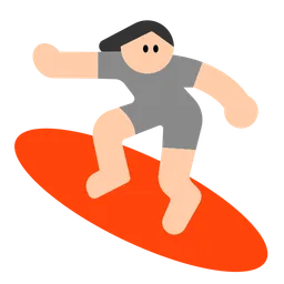 Person Surfing: Light Skin Tone — Toss Face