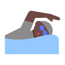 Person Swimming: Dark Skin Tone — Toss Face
