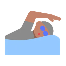 Person Swimming: Medium Skin Tone — Toss Face