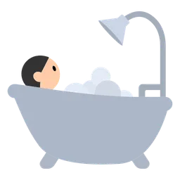Person Taking Bath: Light Skin Tone — Toss Face