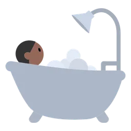 Person Taking Bath: Medium-Dark Skin Tone — Toss Face