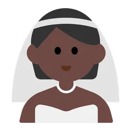 Person with Veil: Dark Skin Tone — Toss Face