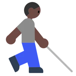 Person with White Cane: Dark Skin Tone — Toss Face