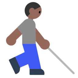 Person with White Cane: Medium-Dark Skin Tone — Toss Face