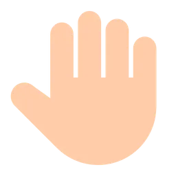 Raised Back of Hand: Light Skin Tone — Toss Face