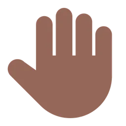 Raised Back of Hand: Medium-Dark Skin Tone — Toss Face