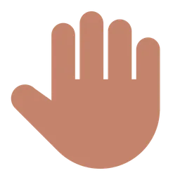 Raised Back of Hand: Medium Skin Tone — Toss Face