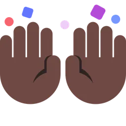 Raising Hands: Dark Skin Tone — Toss Face